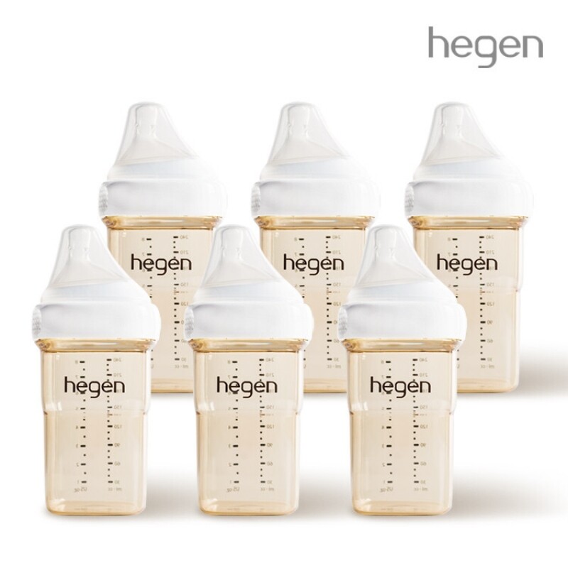 헤겐 분유 수유 패키지 (젖병 240ml 6P)(젖꼭지 2단계 포함)