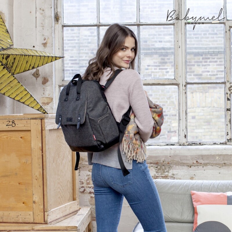 베이비멜 패션 기저귀가방 로빈 백팩 그레이 트위드